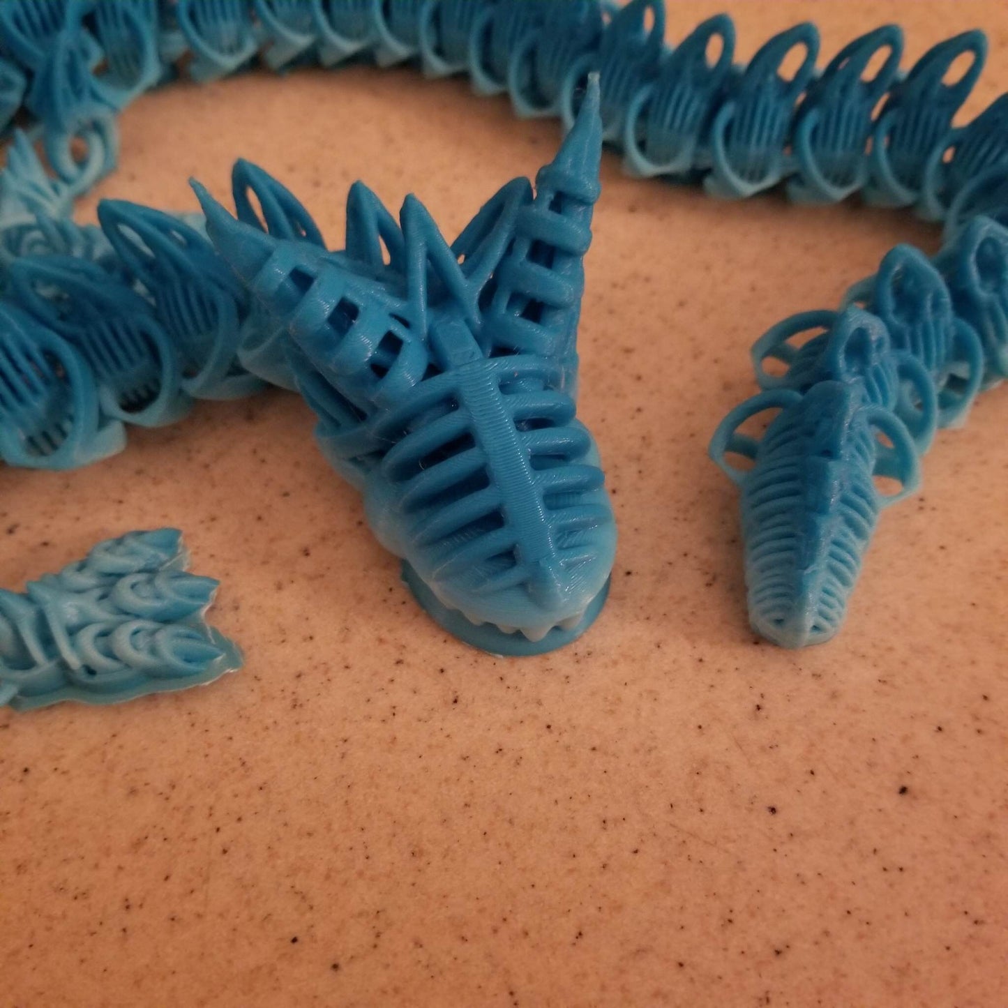 Articulated Dragon Fidget Flexi  Horned Rib Dragon designed by Shakaworld3d