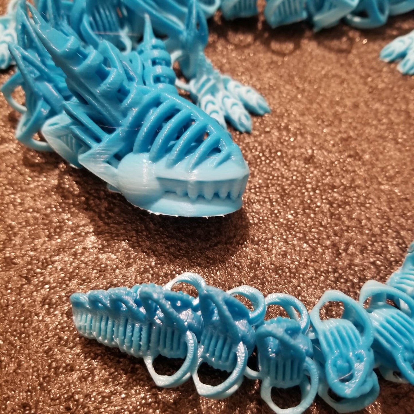 Articulated Dragon Fidget Flexi  Horned Rib Dragon designed by Shakaworld3d